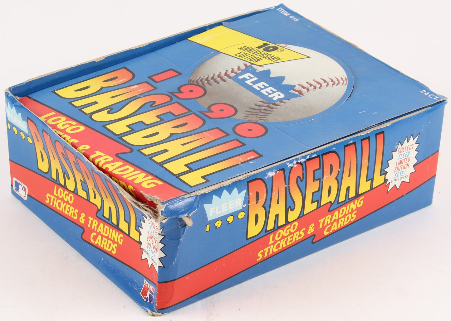 1990 Fleer MLB Baseball Card Rack Pack Box (24 Packs)