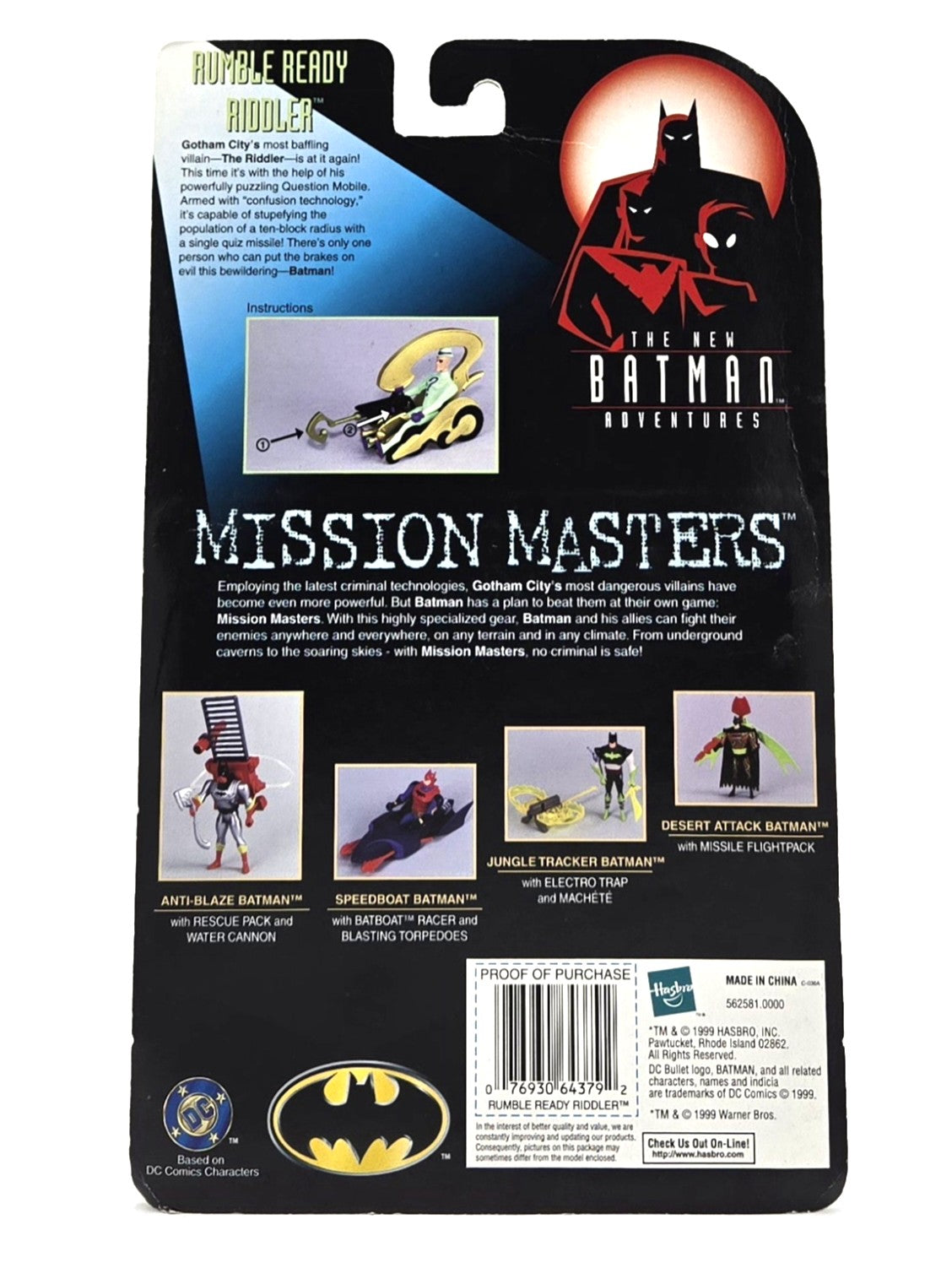 1999 Hasbro The New Batman Adventures Mission Masters Rumble Ready Riddler Action Figure
