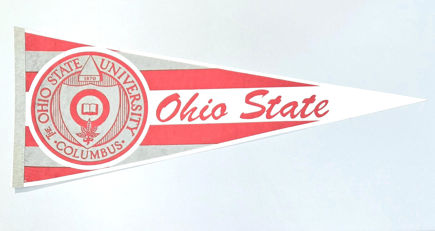 2000s Ohio State University Buckeyes NCAA Vintage Pennant Banner 12" x 30"
