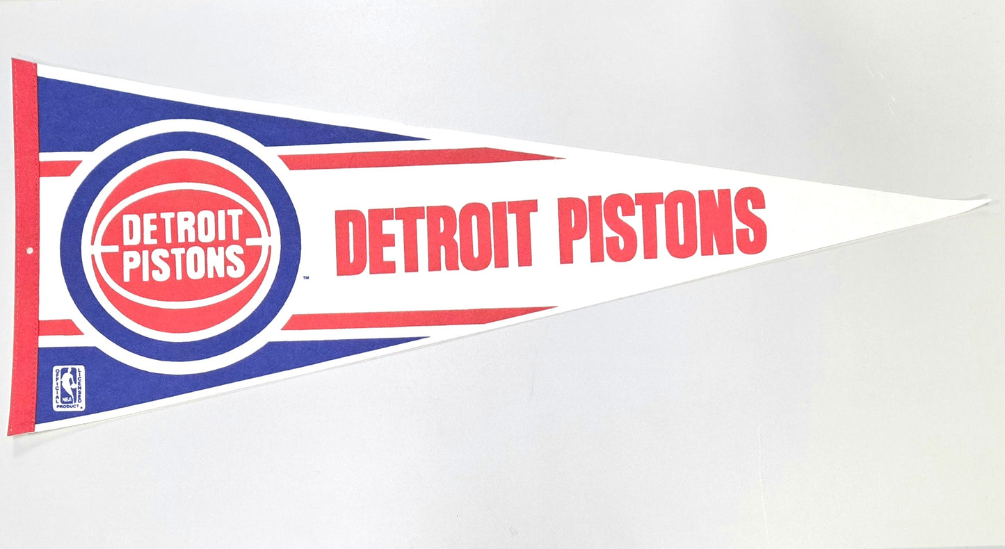 1980s Detroit Pistons Official NBA National Basketball Association Vintage Pennant Banner 12" x 30"
