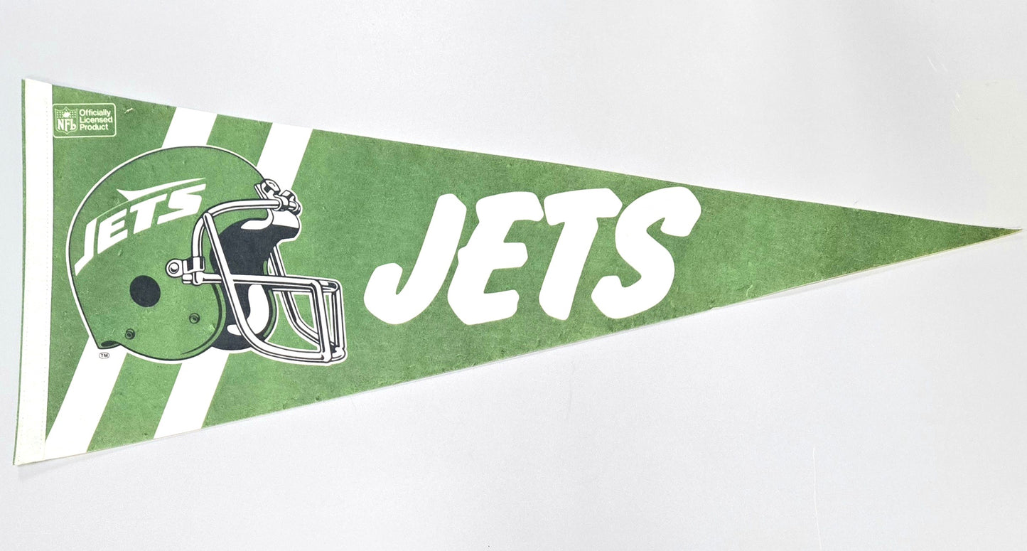 1980s New York Jets Official NFL National Football League Vintage Pennant Banner 12" x 30"