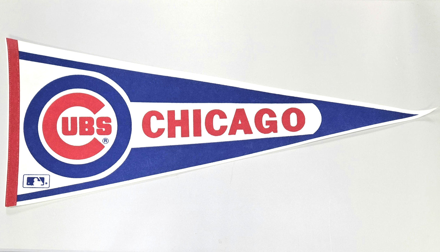 1980s Chicago Cubs Official MLB Major League Baseball Vintage Pennant Banner 12" x 30"