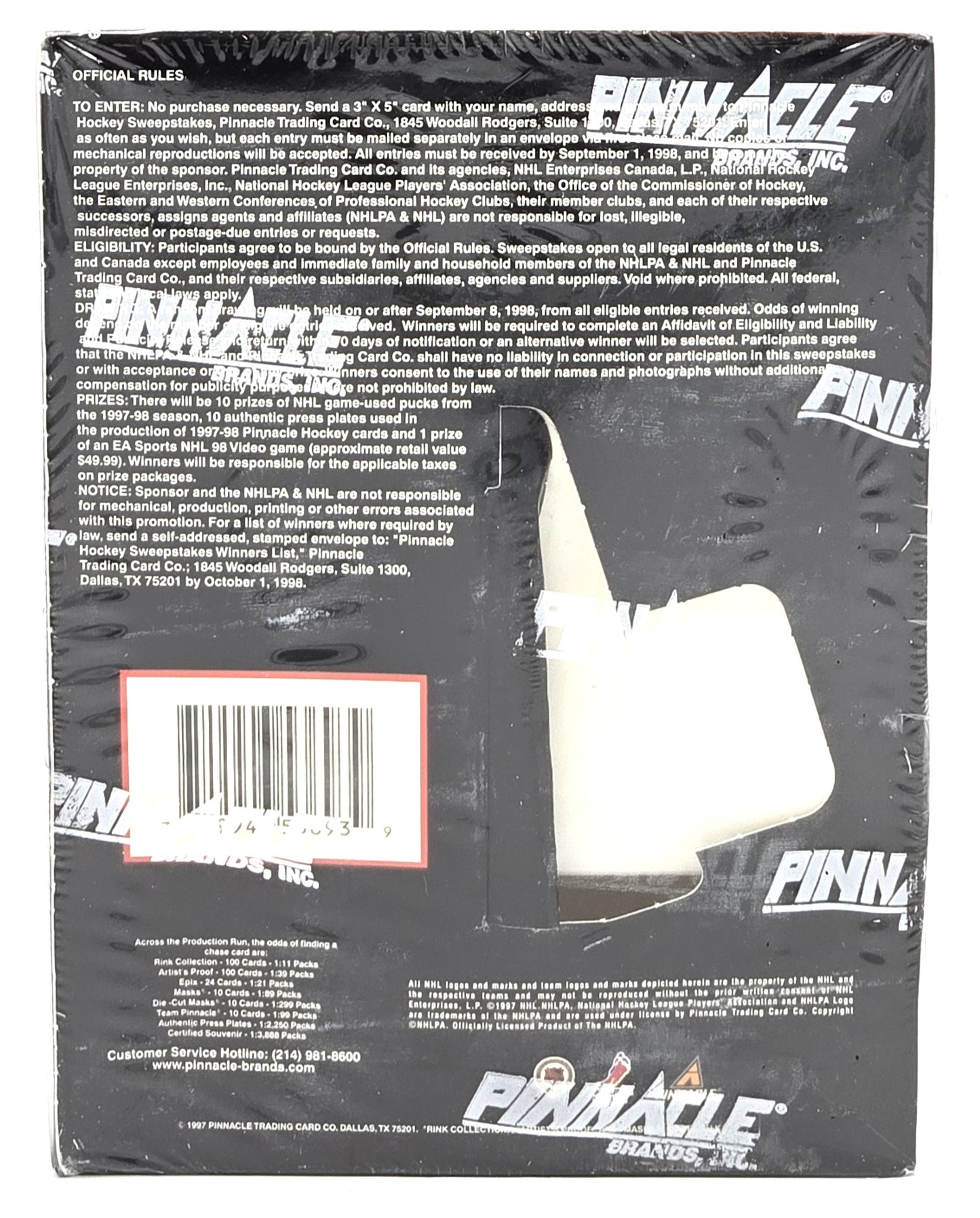 1997/98 Pinnacle NHL Hockey Card Wax Box (18 Packs) Sealed Very Rare