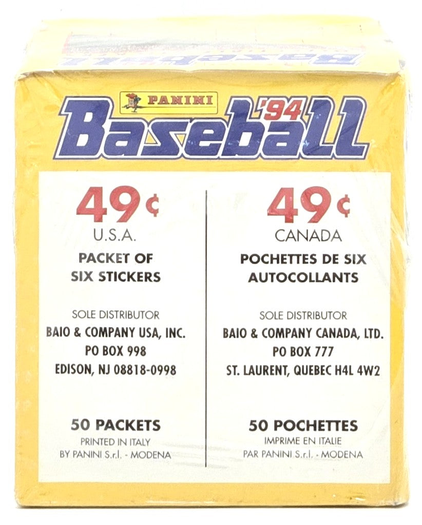 1994 Panini MLB Baseball Collectible Album Sticker Box (50 Packs) Sealed