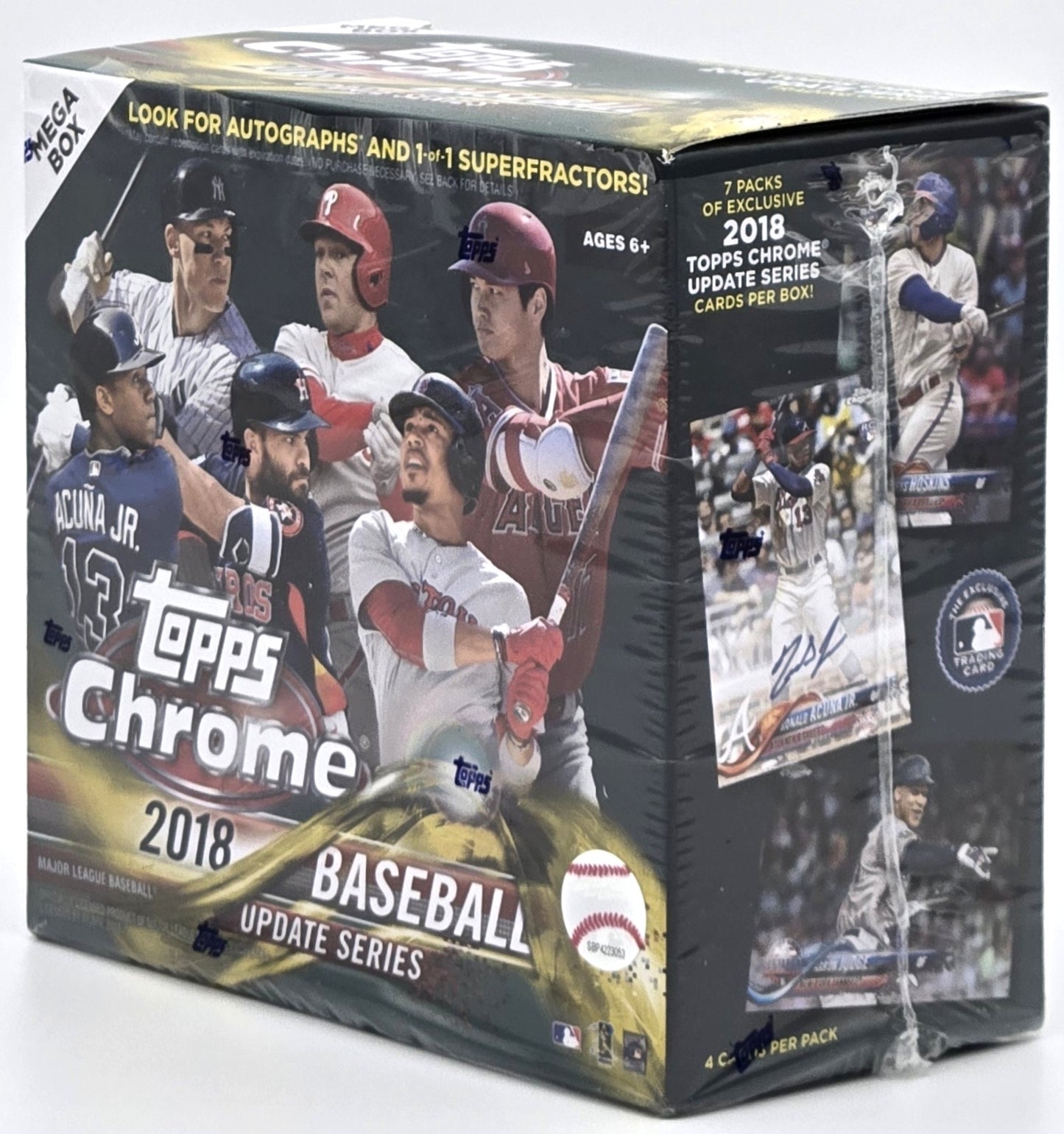 2018 Topps Chrome Update Series Baseball Card Mega Box (7 Packs) Box Seal Opened Possible Ohtani Rookie