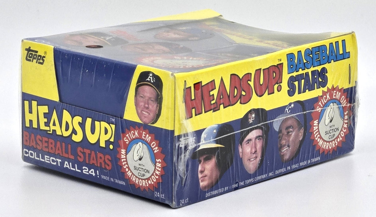 1990 Topps Heads Up! Baseball Stars Pin-Up Card Wax Box (24 Packs)