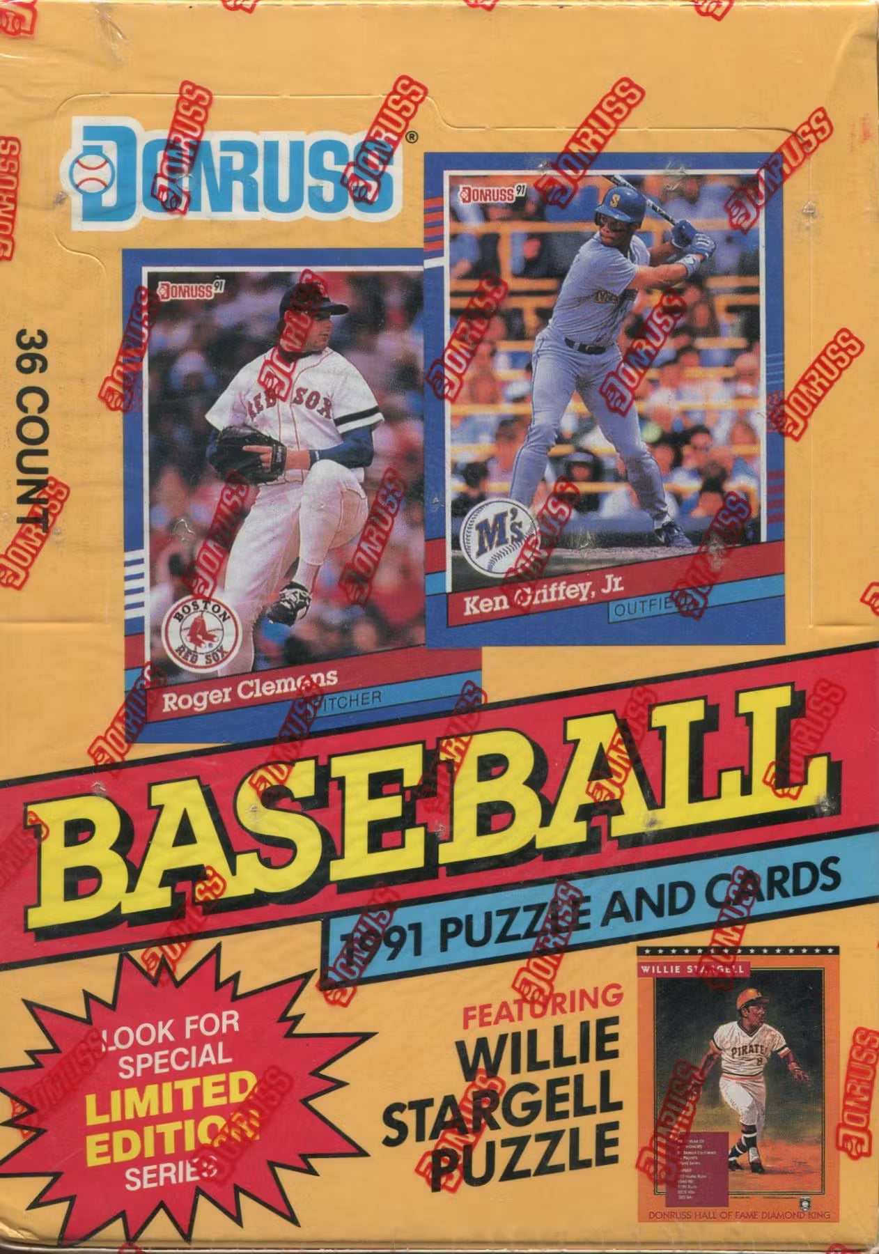 1991 Donruss MLB Baseball Card Wax Box (36 Packs) Sealed
