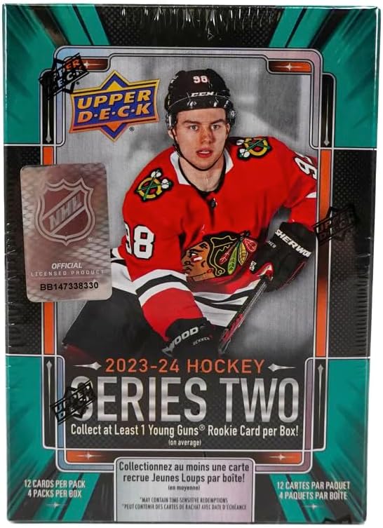 2023/24 Upper Deck NHL Hockey Series Two Blaster Box (4 Packs) Possible Bedard Young Guns