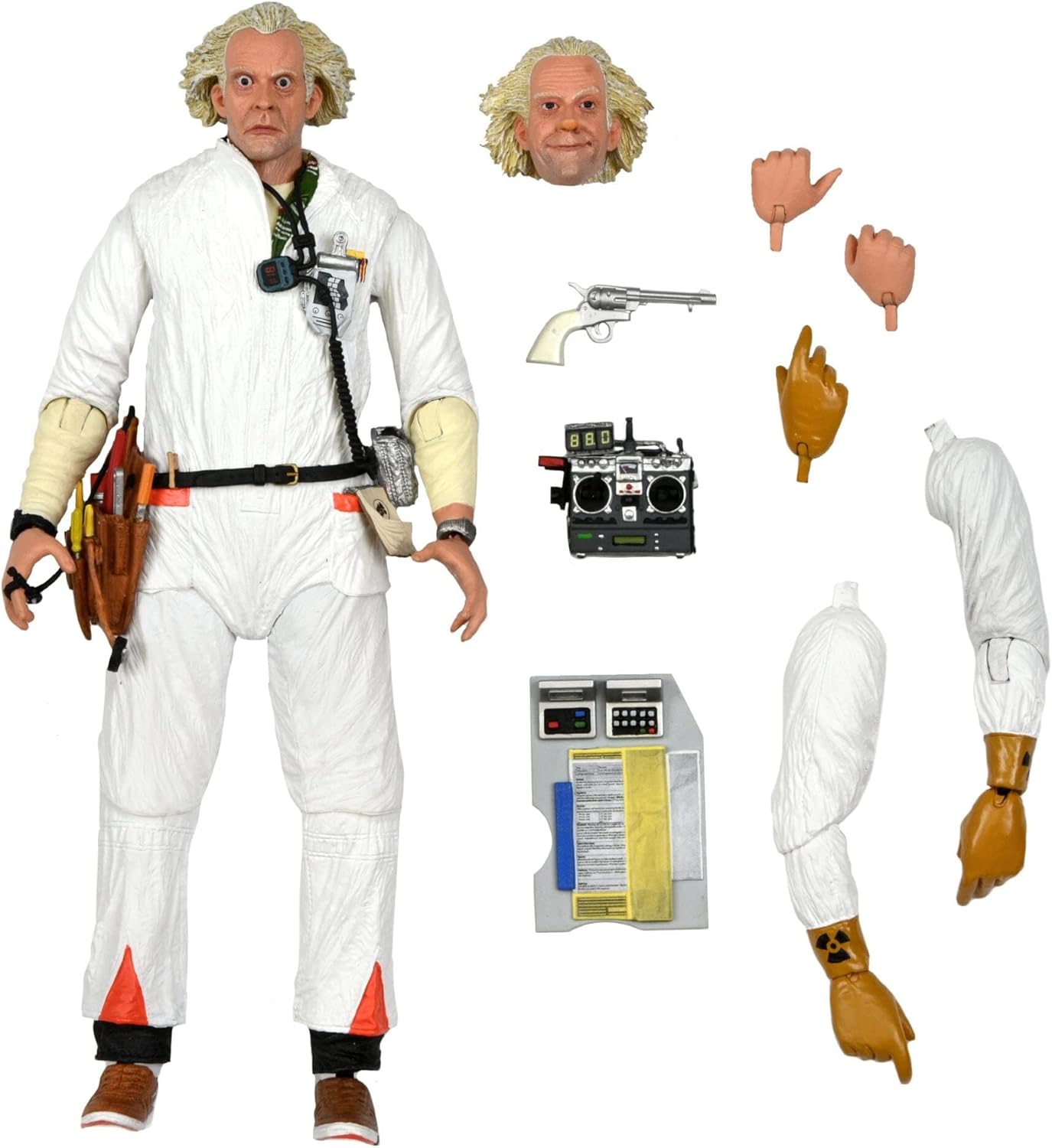 NECA Reel Toys Back to the Future Ultimate "Doc" Brown Hazmat Suit 35th Anniversary 7in Action Figure in Box