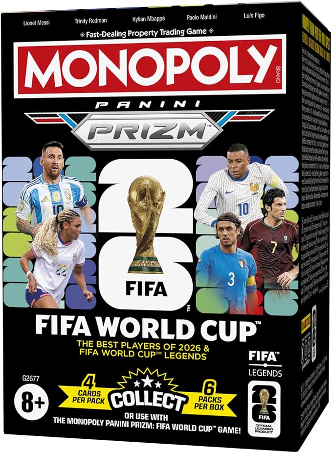 2026 Panini Prizm Monopoly FIFA World Cup Soccer Card Blaster Box (6 Packs) Sealed