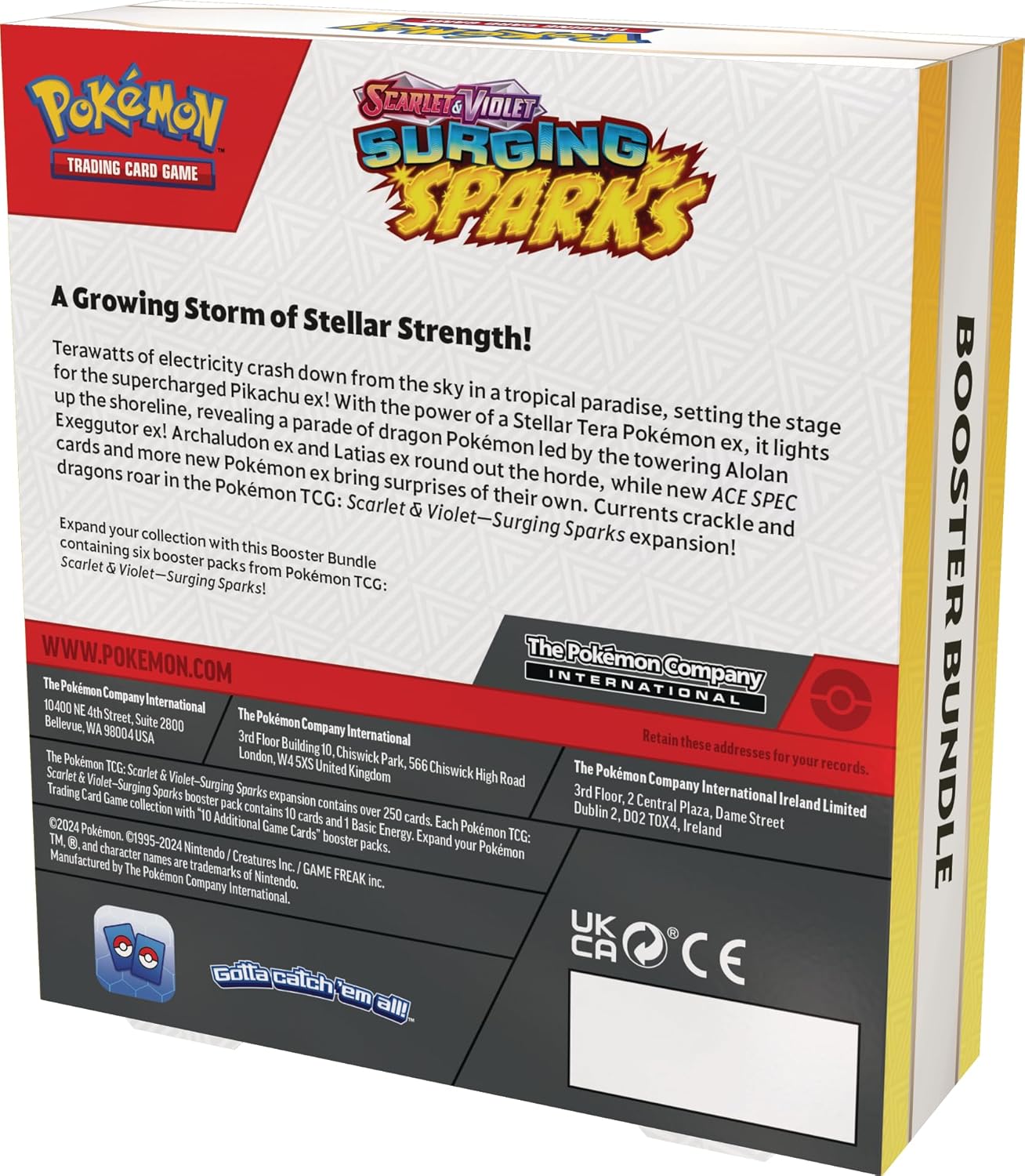 2024 Pokemon Scarlet & Violet Surging Sparks Booster Bundle Trading Card Game Box (6 Packs)