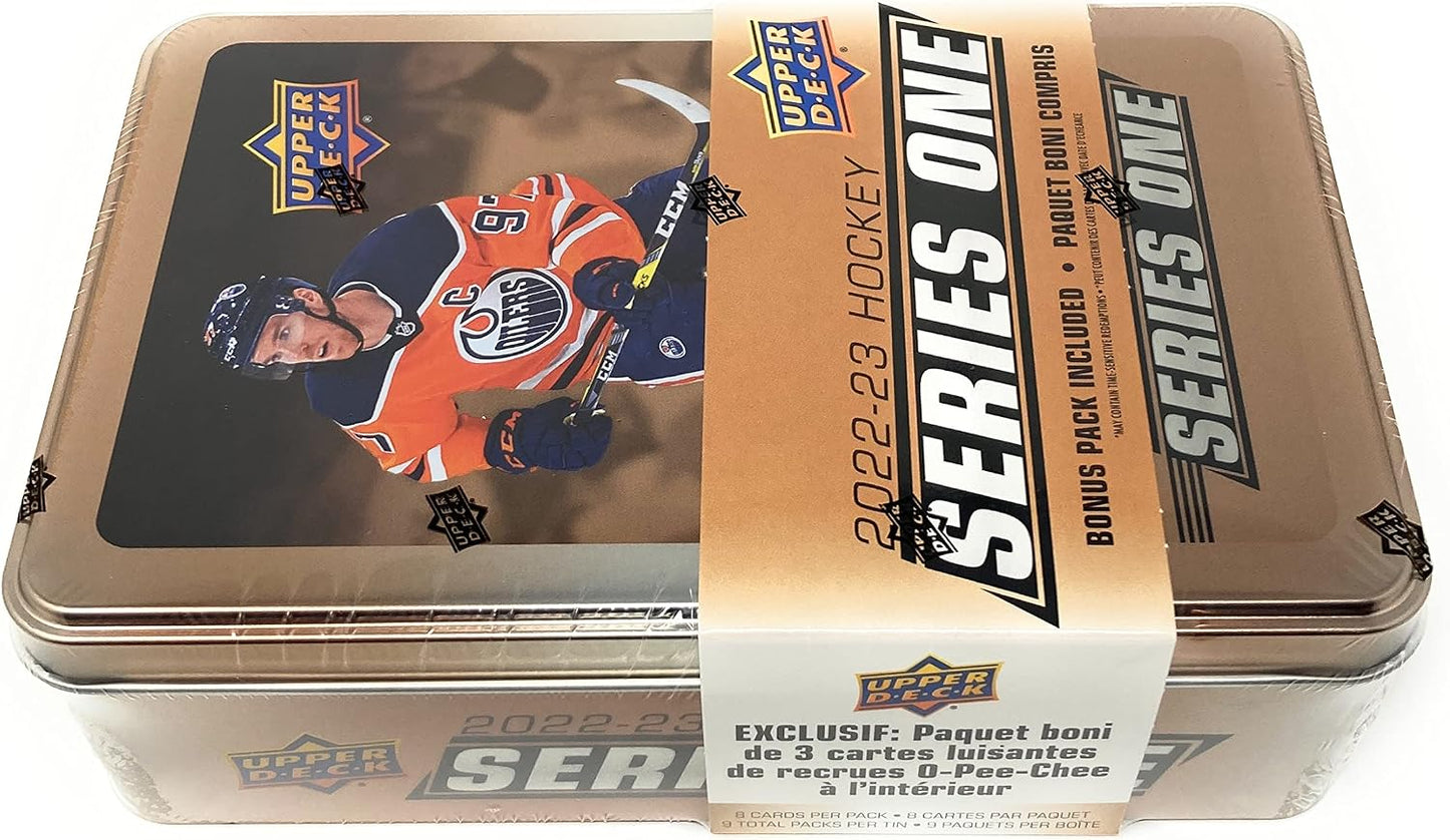 2022/23 Upper Deck Series One Hockey Cards Tin Box (9 Packs)