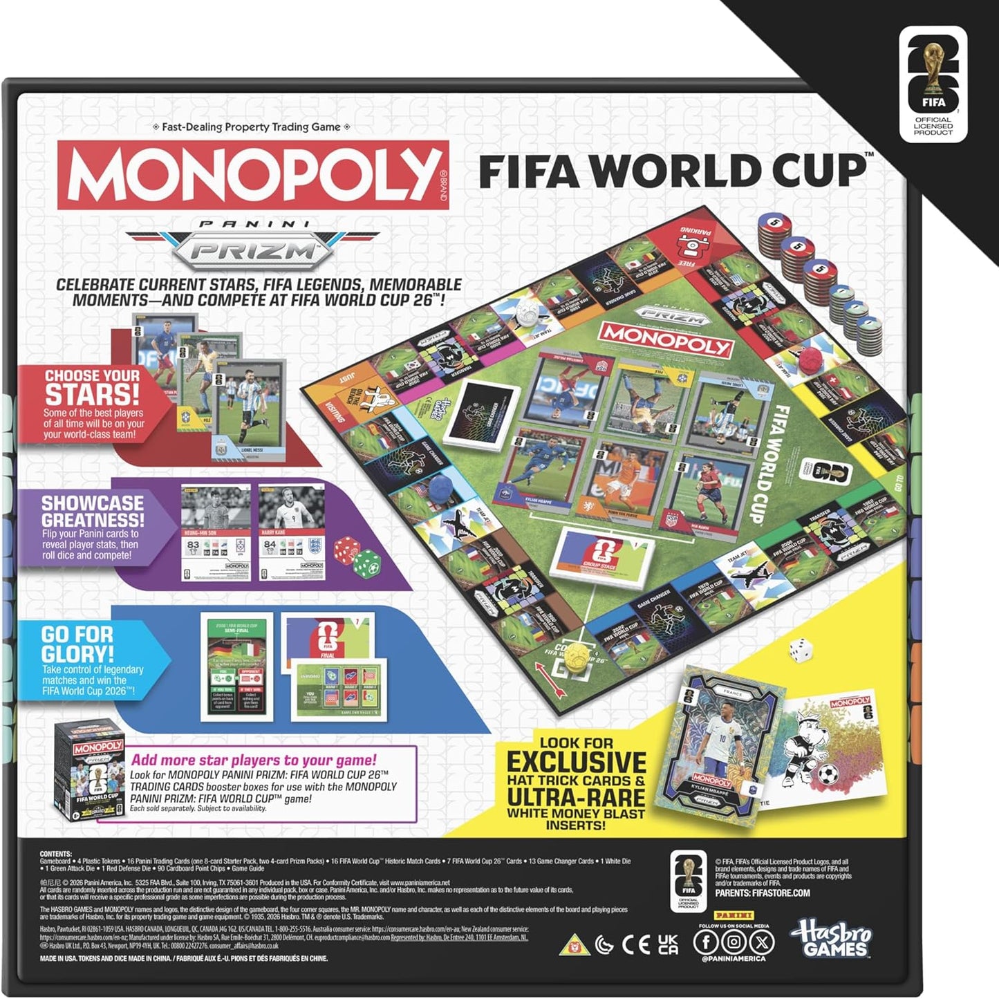 2026 Panini Prizm Hasbro Monopoly FIFA World Cup Soccer Card Board Game in Box