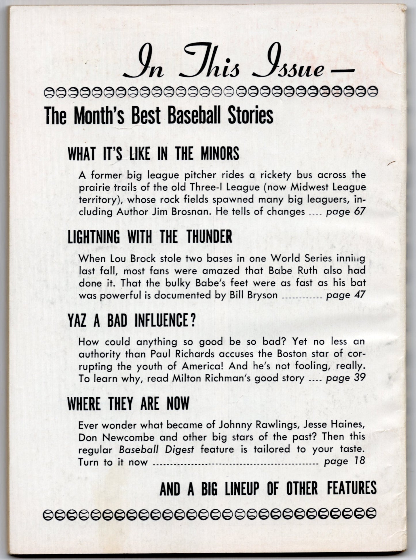 Baseball Digest Vintage Magazine (February 1968) Mr. Yaz of '68