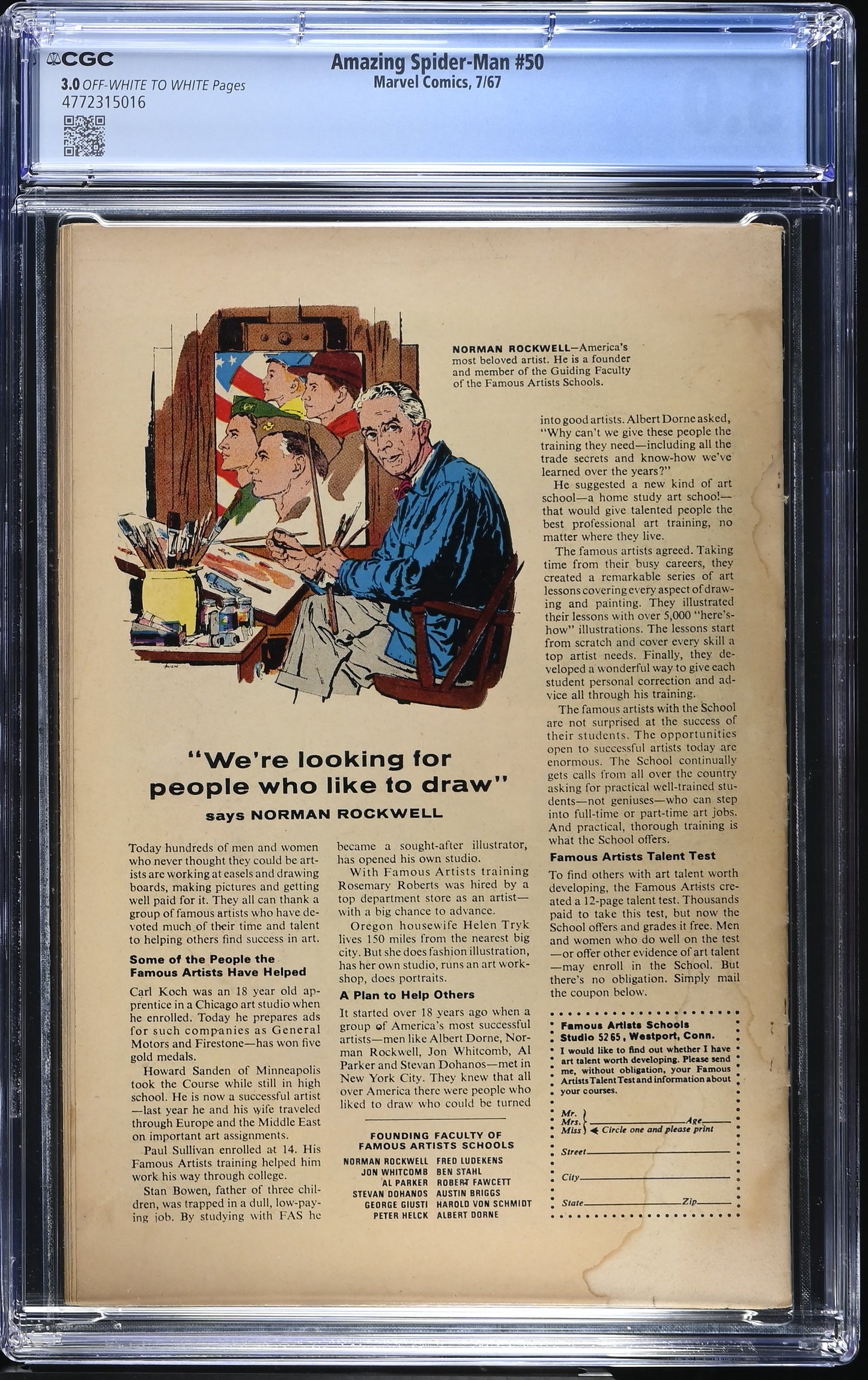 1967 Marvel Amazing Spider-Man #50 Graded Comic Book CGC 3.0 1st Appearance Kingpin