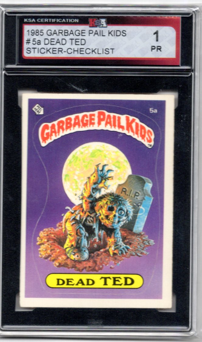 1985 Garbage Pail Kids Dead Ted Sticker Card #5a Checklist KSA 1.0