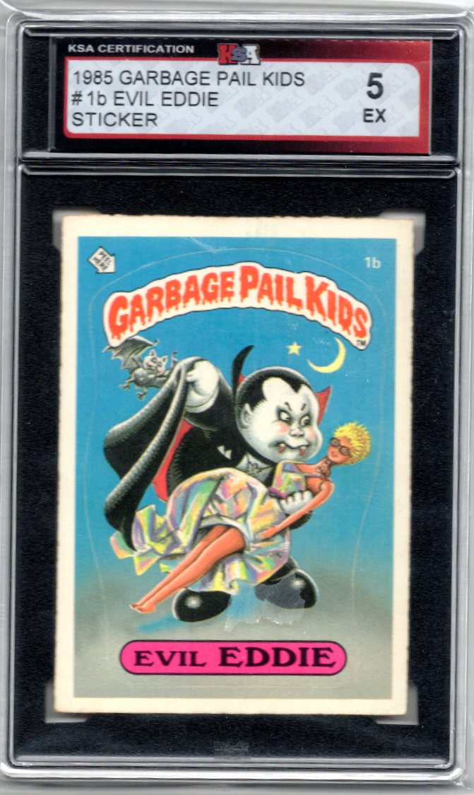 1985 Garbage Pail Kids Evil Eddie Sticker Card #1b KSA 5