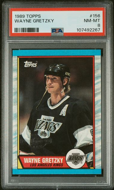 1989 Topps Wayne Gretzky Graded Card #156 PSA 8