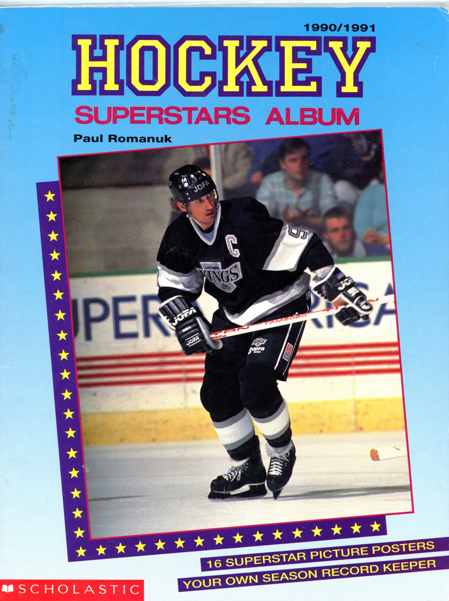 1990/91 Scholastic Hockey Superstars Album Vintage Hockey Softcover Book Wayne Gretzky
