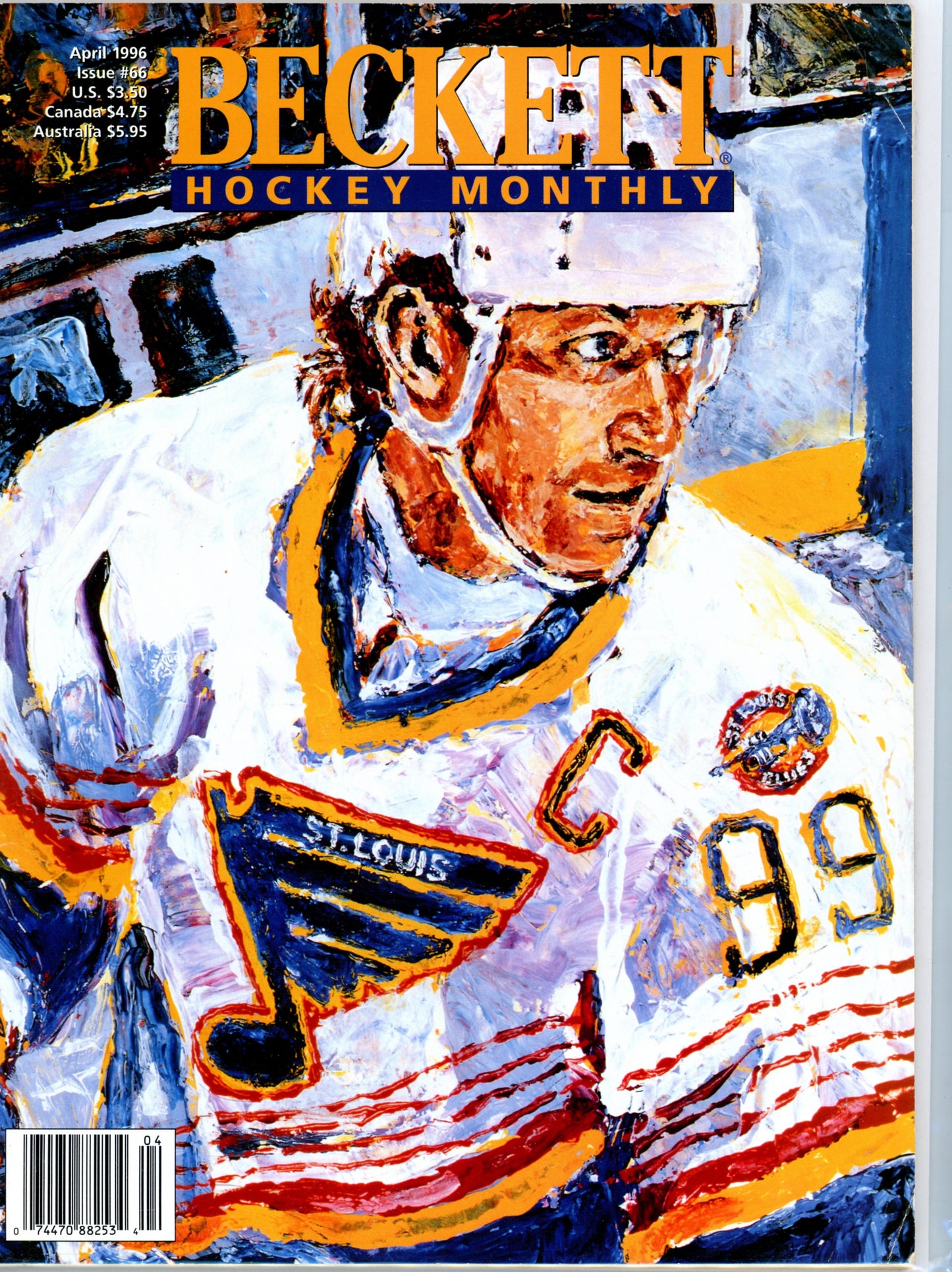 Beckett Hockey Monthly April 1996 Vintage Magazine Warne Gretzky Cover St Louis Blues