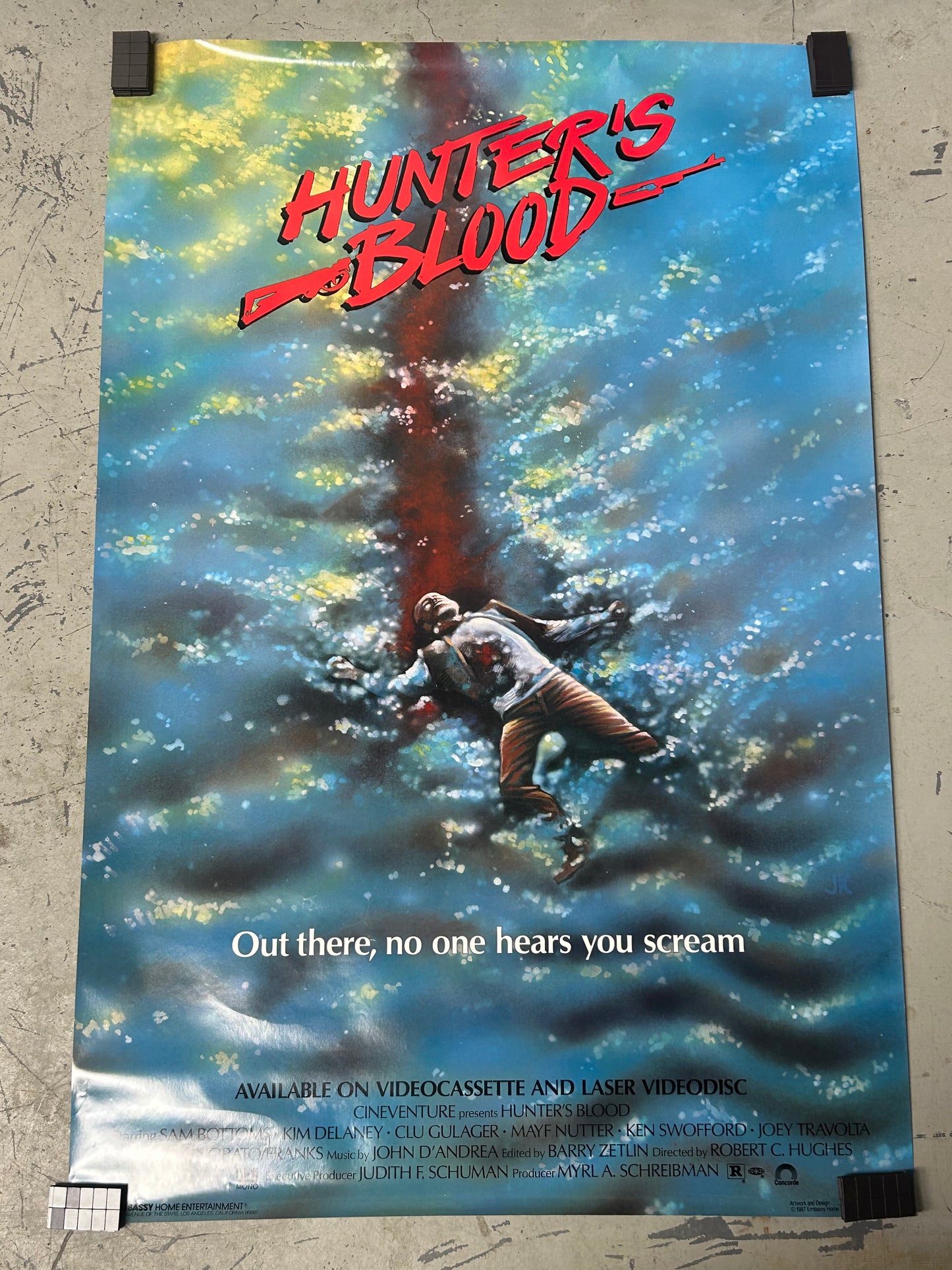 Hunter's Blood (1986) Original Vintage Movie Poster VG-EX Condition