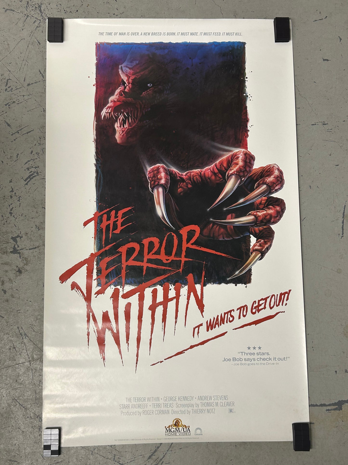 The Terror Within (1989) Original Vintage Movie Poster VG-EX Condition