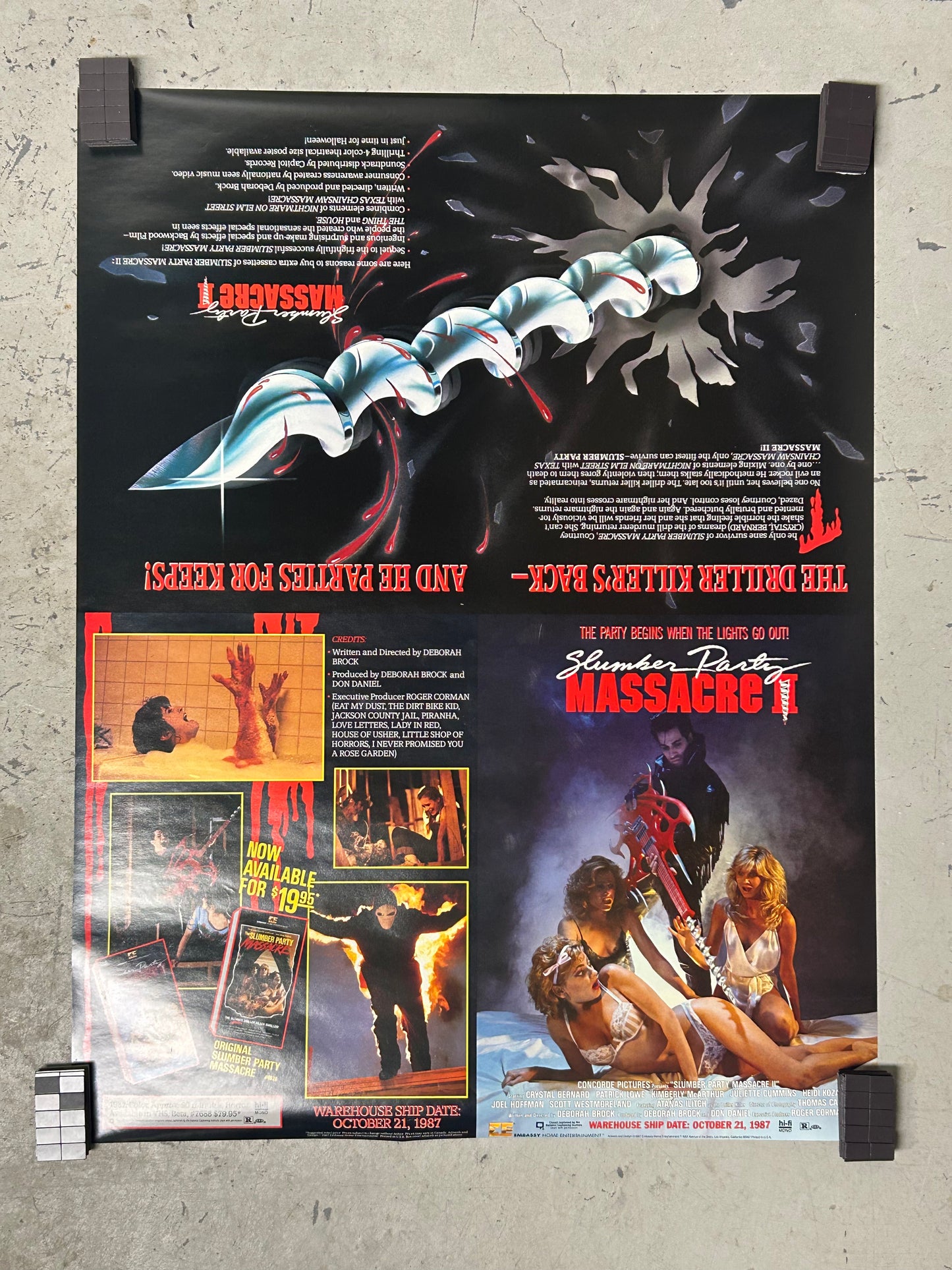 Slumber Party Massacre (1982) Original Vintage Movie Poster VG-EX Condition