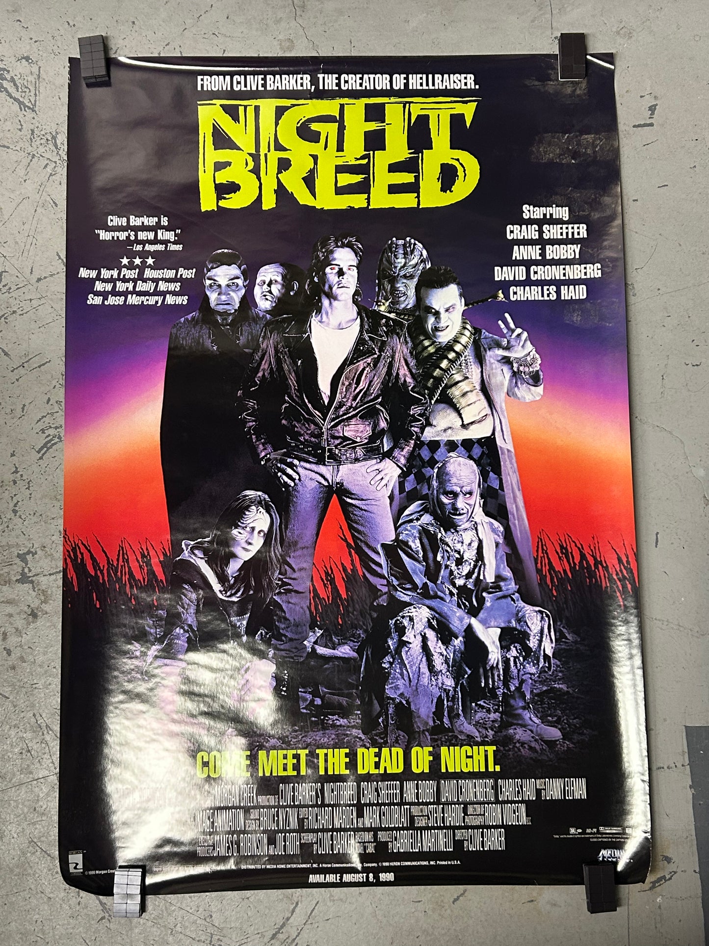 Night Breed (1990) Original Vintage Movie Poster VG-EX Condition