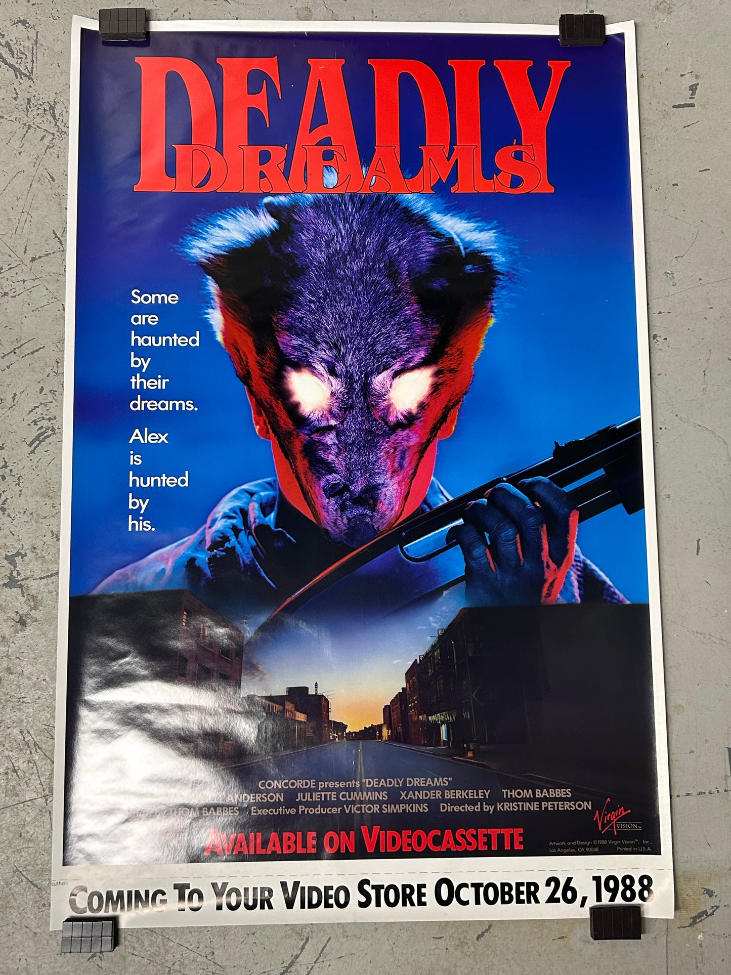 Deadly Dreams (1988) Original Vintage Movie Poster VG-EX Condition