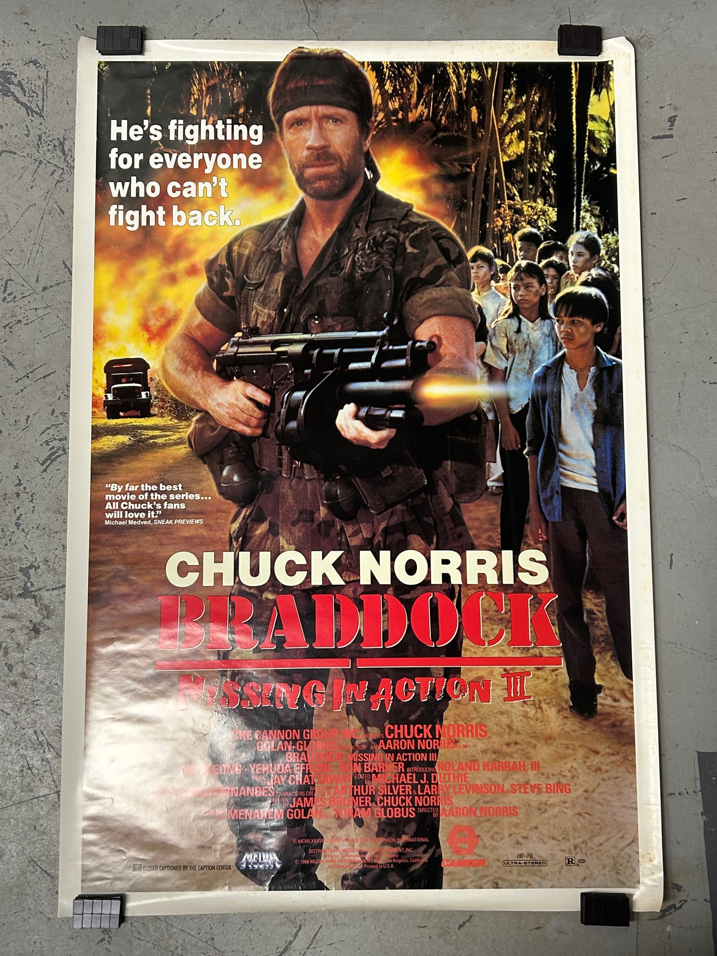 Brad Dock: Missing in Action III (1988) Original Vintage Movie Poster VG-EX Condition