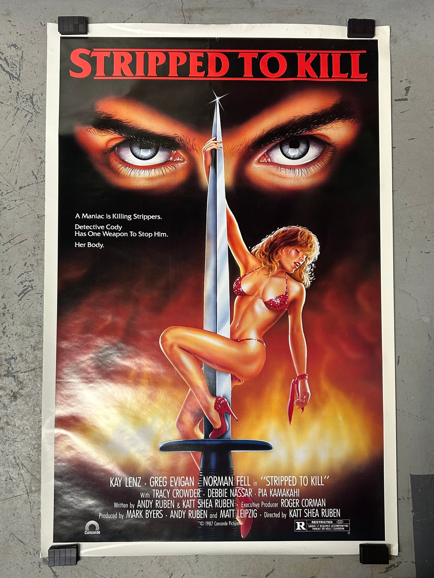 Stripped to Kill (1987) Original Vintage Movie Poster VG-EX Condition