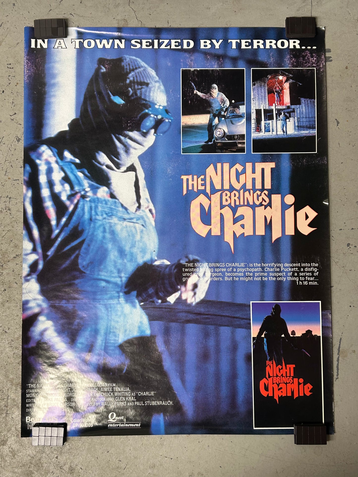 The Night Brings Charlie (1990) Original Vintage Movie Poster VG-EX Condition
