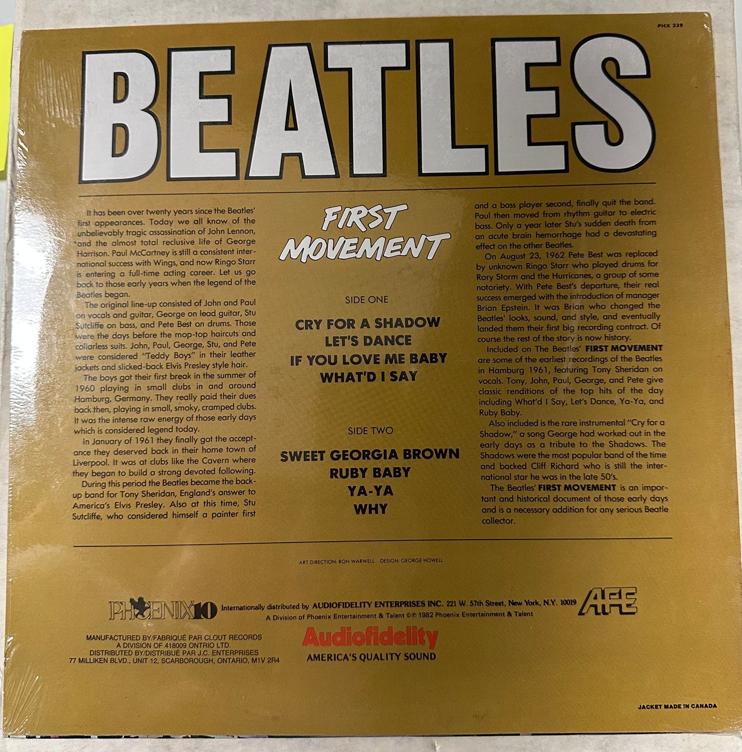 The Beatles – First Movement (Vintage Vinyl LP Circa 1982) New Sealed