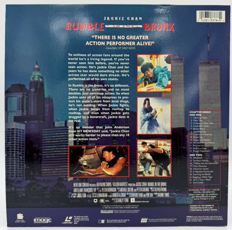 Rumble in the Bronx (1996) Vintage LaserDisc - Jackie Chan Widescreen Edition - New Line / Image Entertainment EX