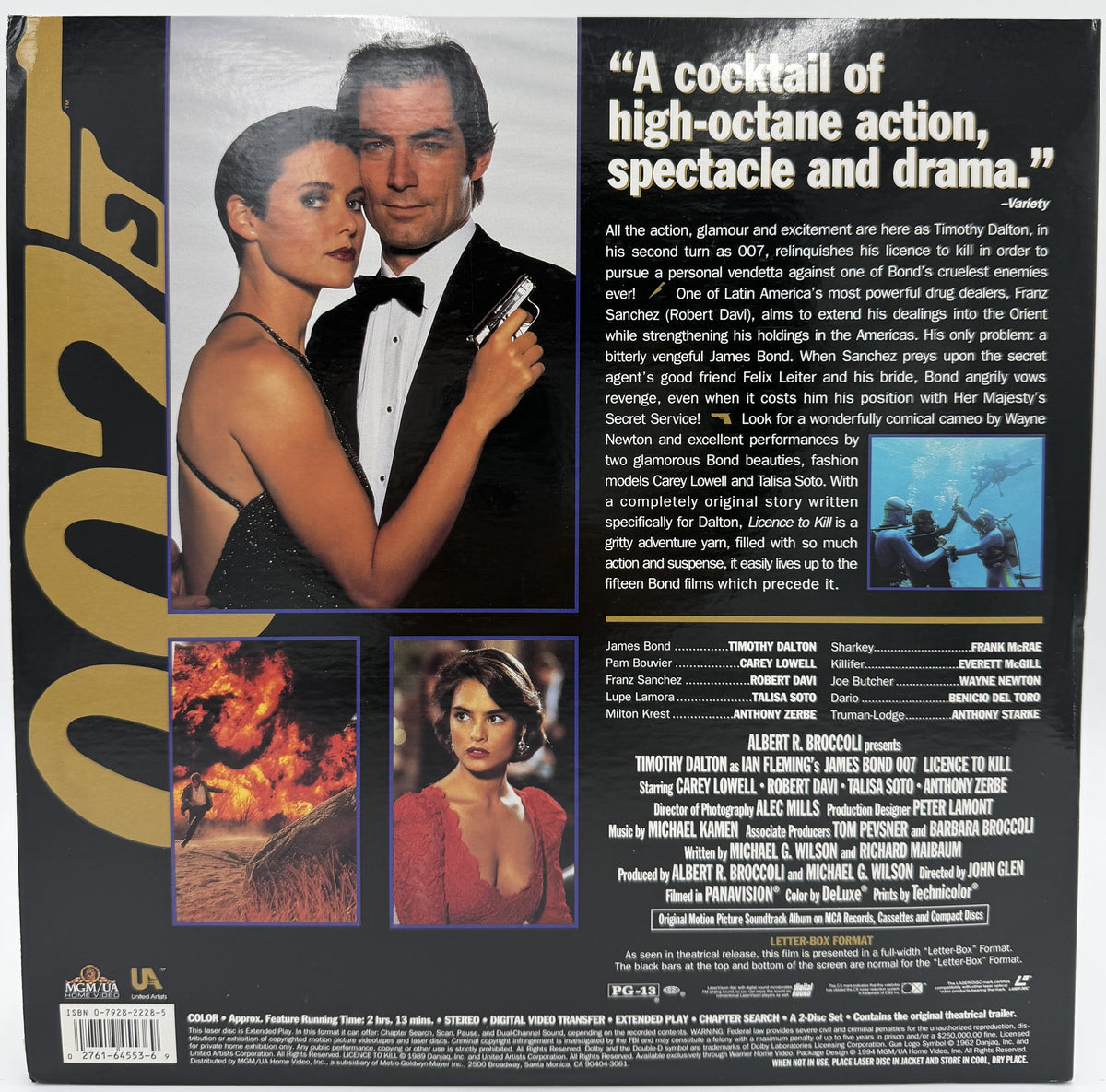 Licence to Kill (1989) LaserDisc - Timothy Dalton James Bond 007 - Deluxe Letter-Box Edition - MGM/UA - EX