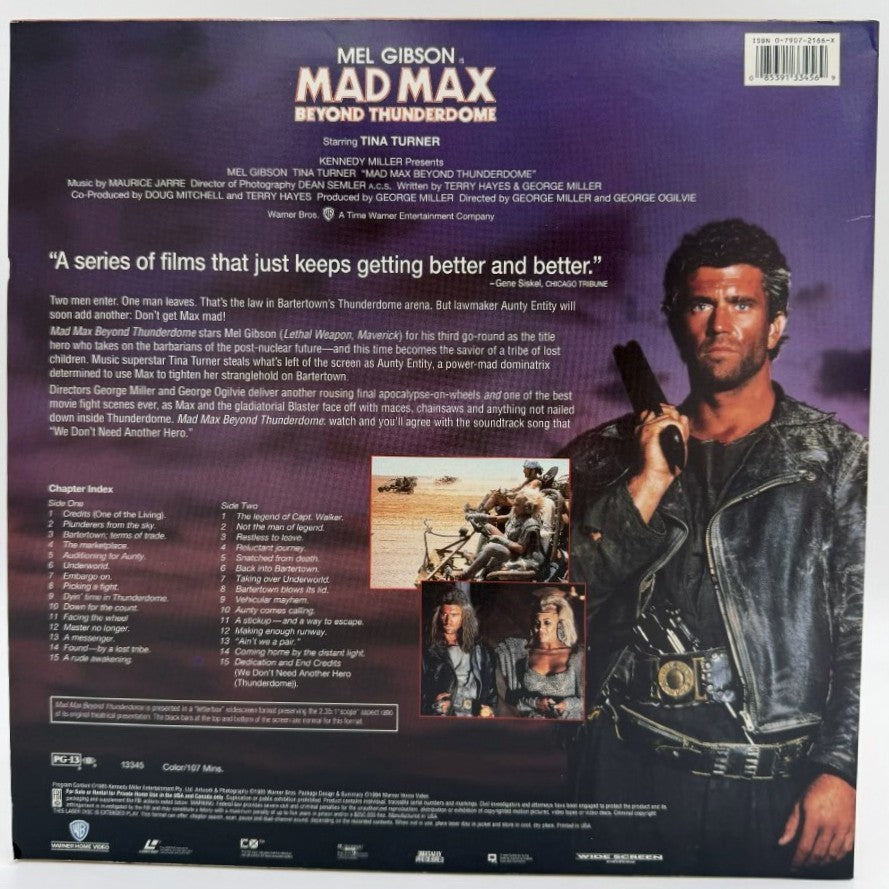 Mad Max Beyond Thunderdome (1985) LaserDisc - Mel Gibson, Tina Turner - Widescreen Edition - Warner Home Video - EX