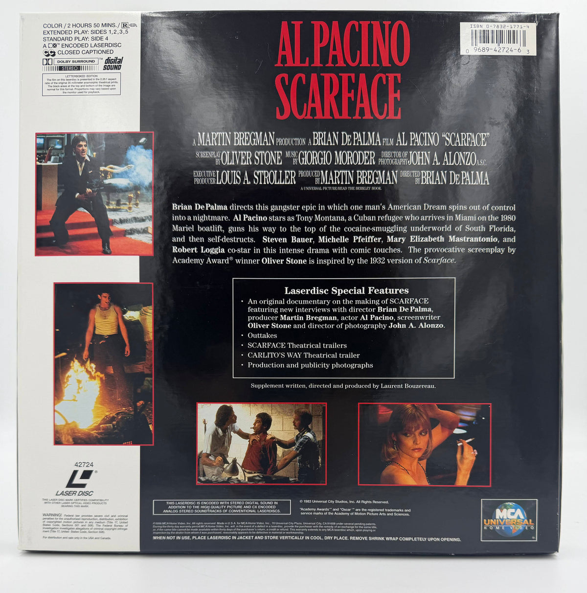 Scarface (1996) – Signature Collection / Letterboxed Edition LaserDisc Box Set - EX