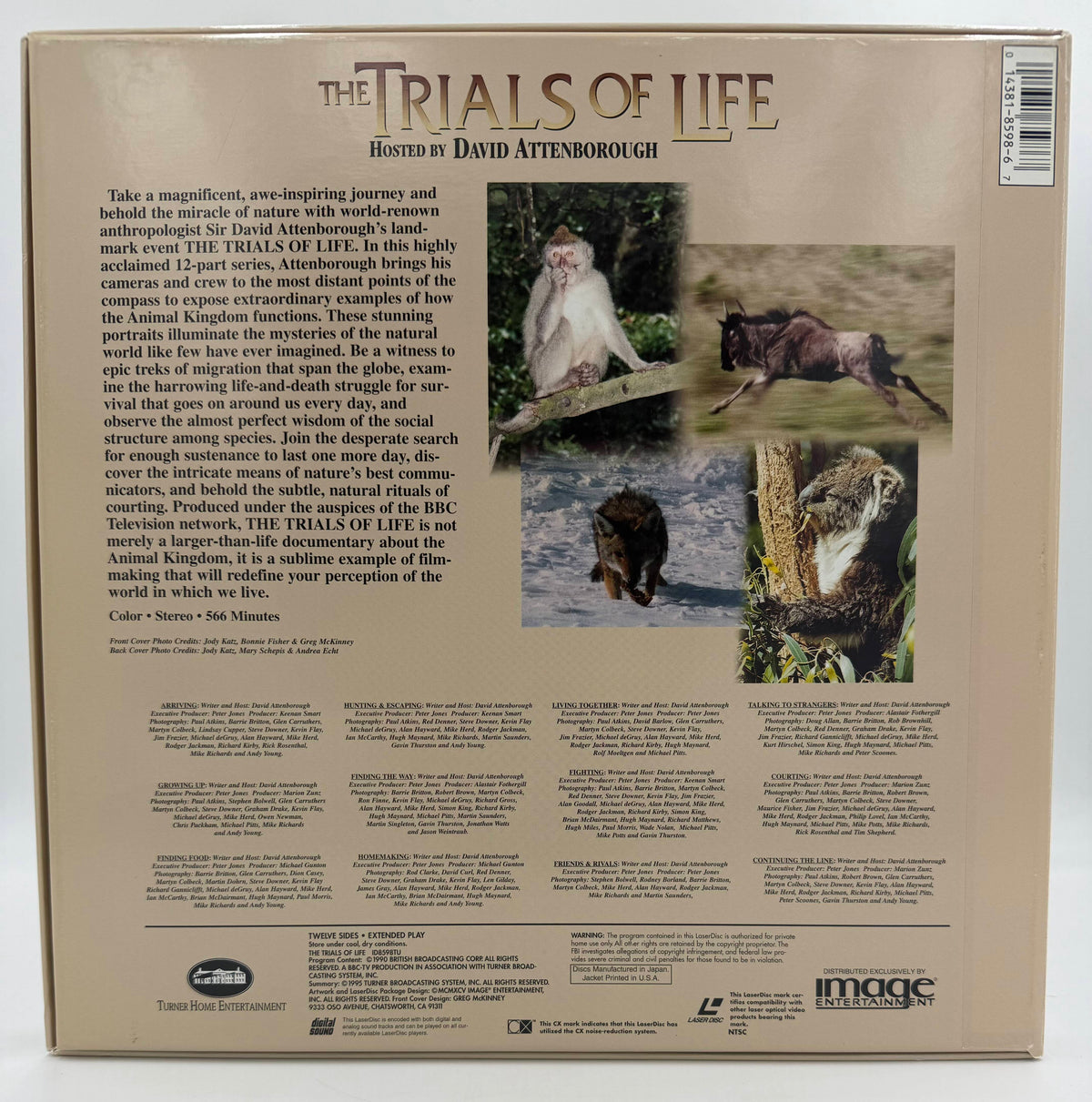 The Trials of Life (1995) – Hosted by David Attenborough LaserDisc Box Set - EX