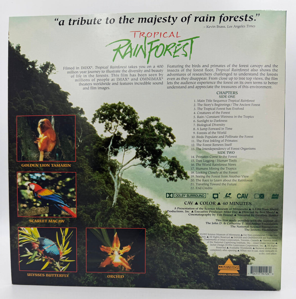 Tropical Rainforest (1992) – Filmed in IMAX LaserDisc - EX