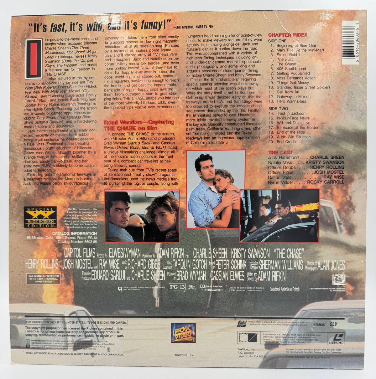 The Chase (1994) Special Wide Screen Edition – LaserDisc - VG+
