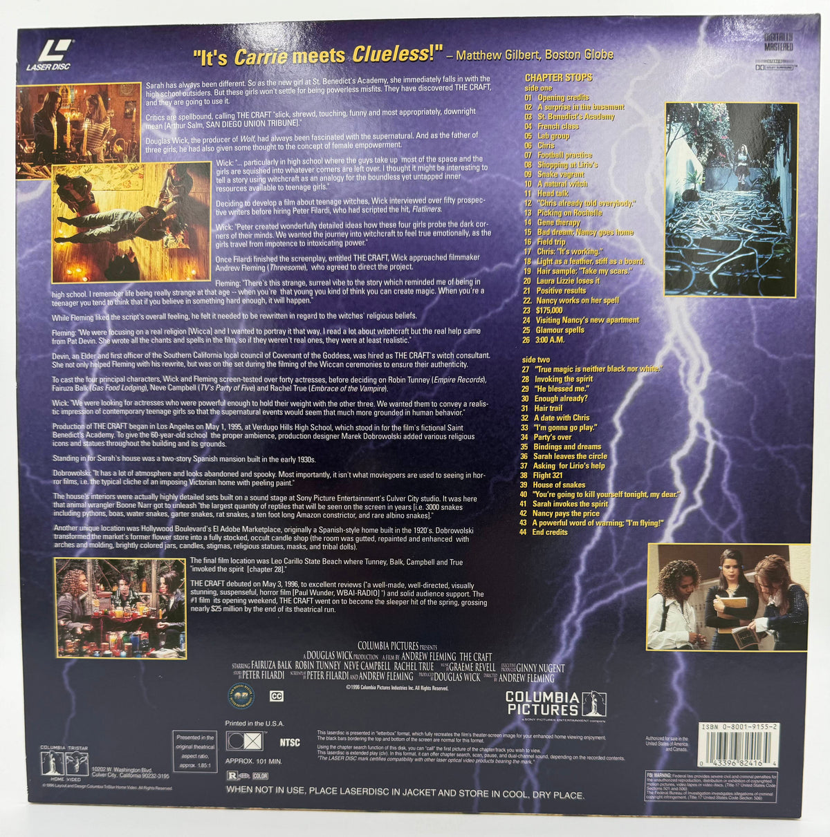 The Craft (1996) Deluxe Widescreen Presentation – LaserDisc - EX
