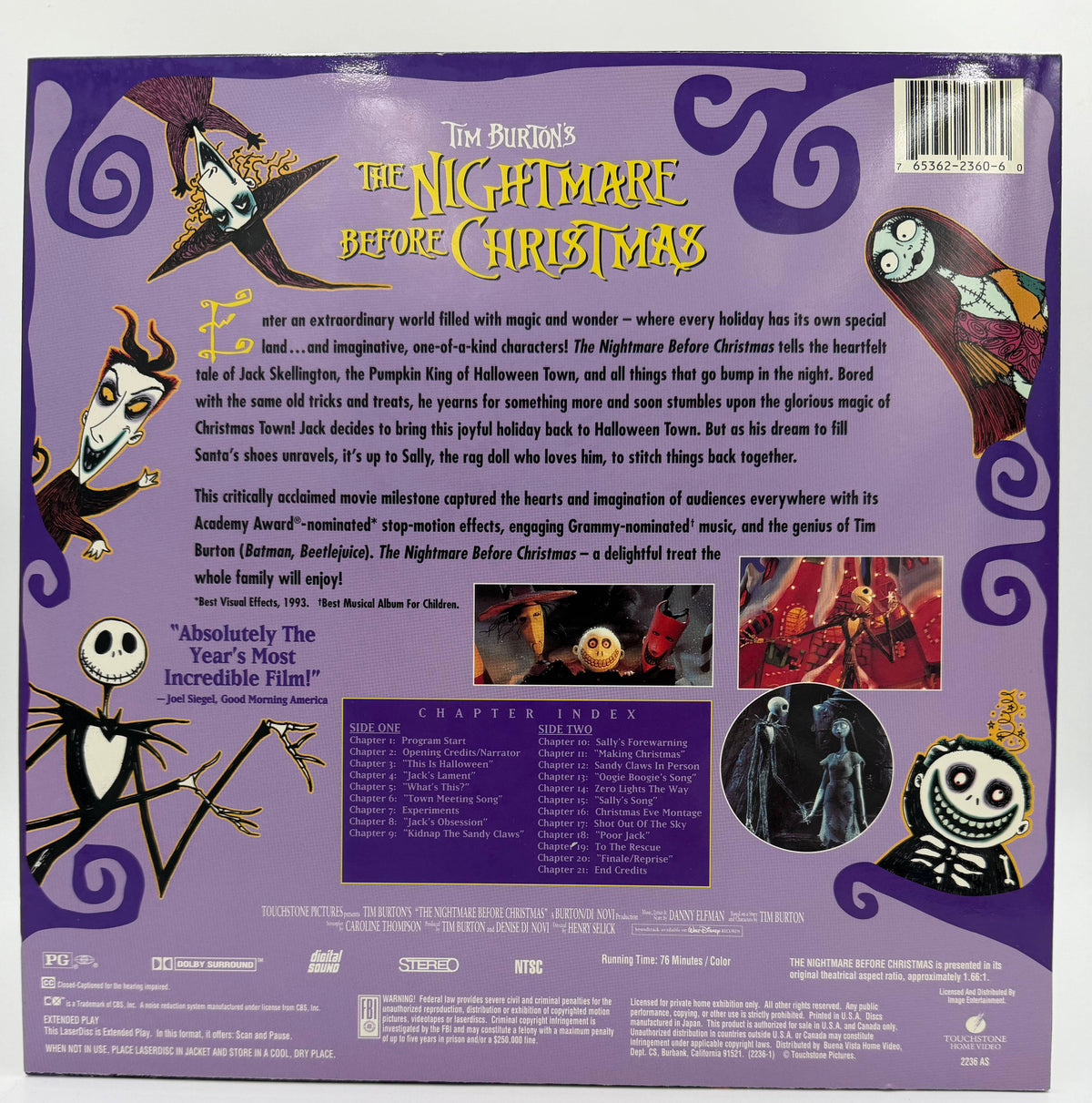 The Nightmare Before Christmas (1993 / 1994) Letterbox Edition – LaserDisc - EX