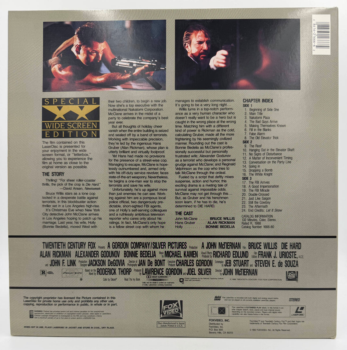 Die Hard (1988 / 1989) Special Wide Screen Edition – LaserDisc - EX