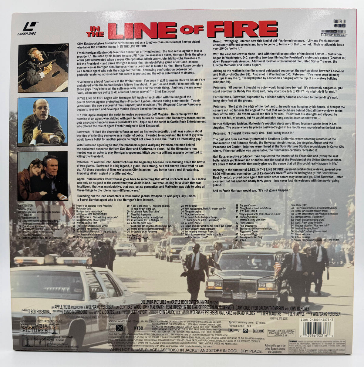 In the Line of Fire (1993 / 1993) Deluxe Widescreen Version – LaserDisc - EX