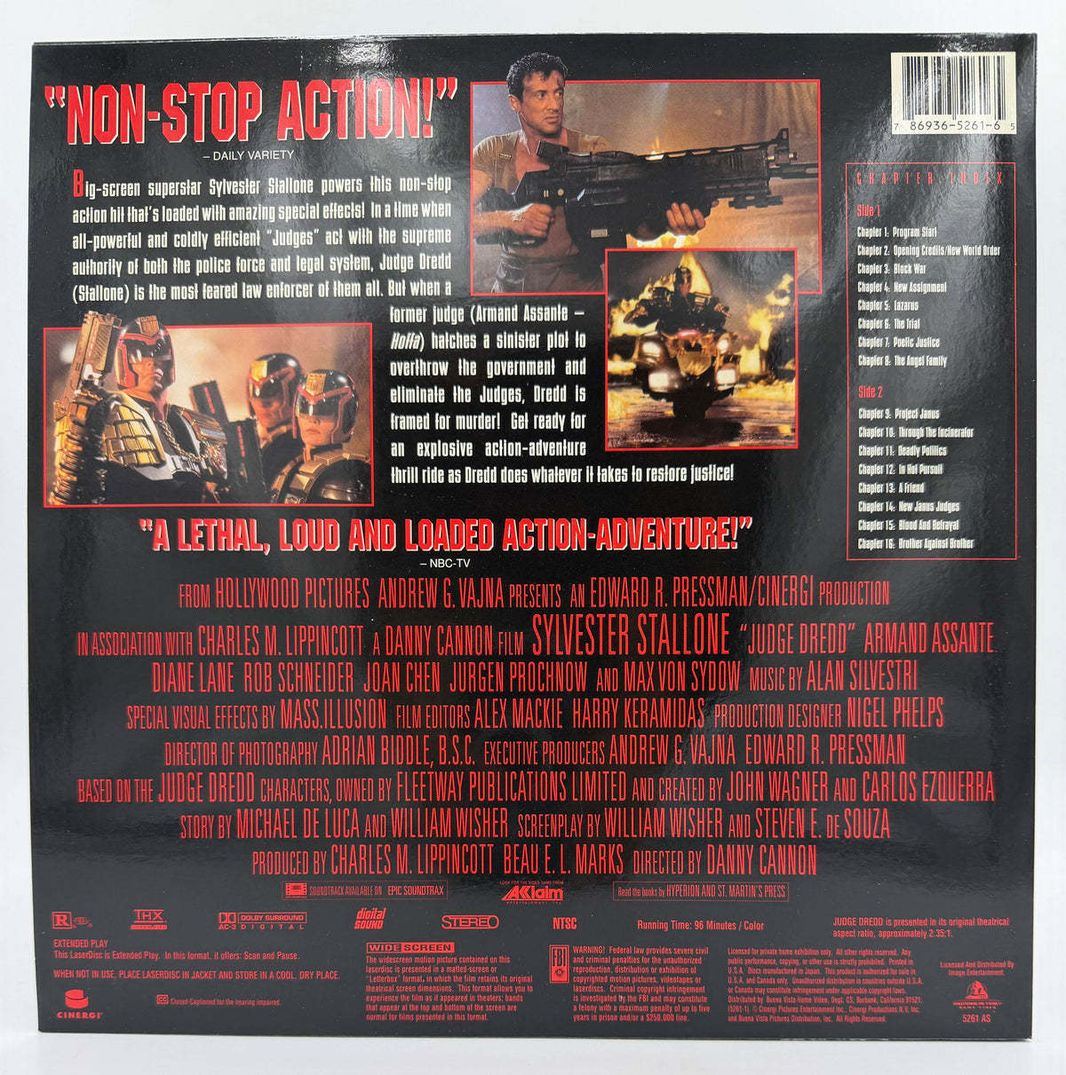 Judge Dredd (1995 / 1995) Widescreen Edition – LaserDisc - EX