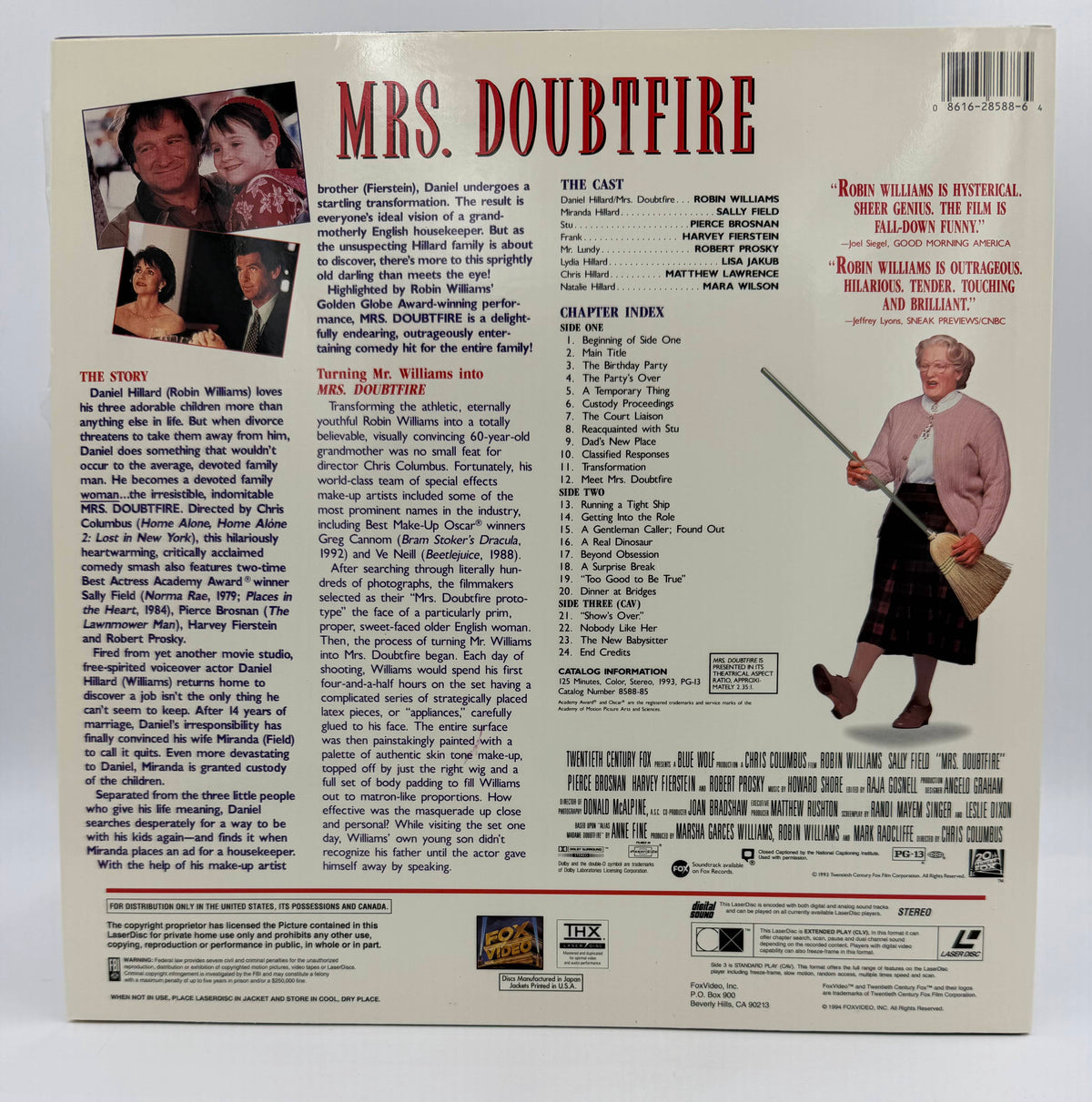 Mrs. Doubtfire (1993 / 1994) Special Wide Screen Edition – LaserDisc - EX