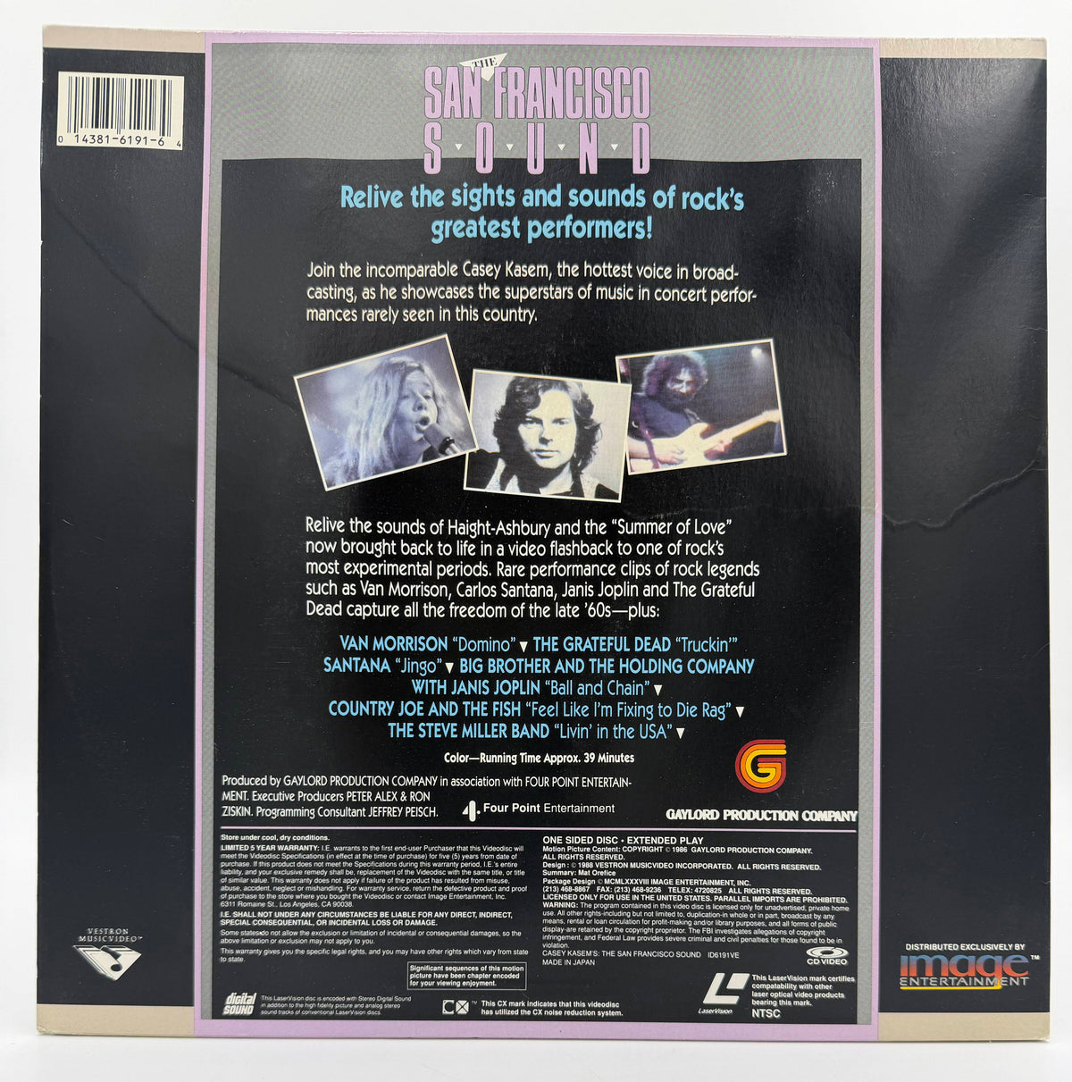 Casey Kasem's Rock 'n' Roll Goldmine: The San Francisco Sound (1986 / 1988) Digital Sound Edition – LaserDisc - VG