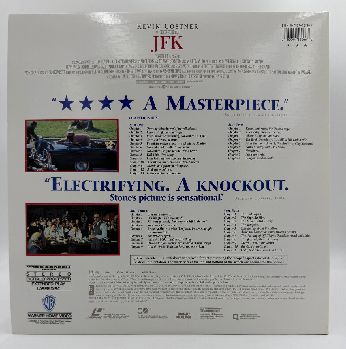 JFK (1991 / 1992) Wide Screen Edition – LaserDisc - EX
