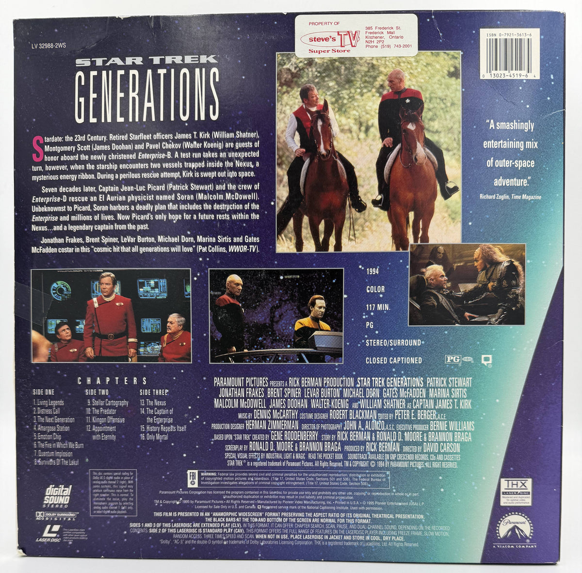 Star Trek Generations (1994 / 1995) THX Widescreen Edition – LaserDisc - VG+