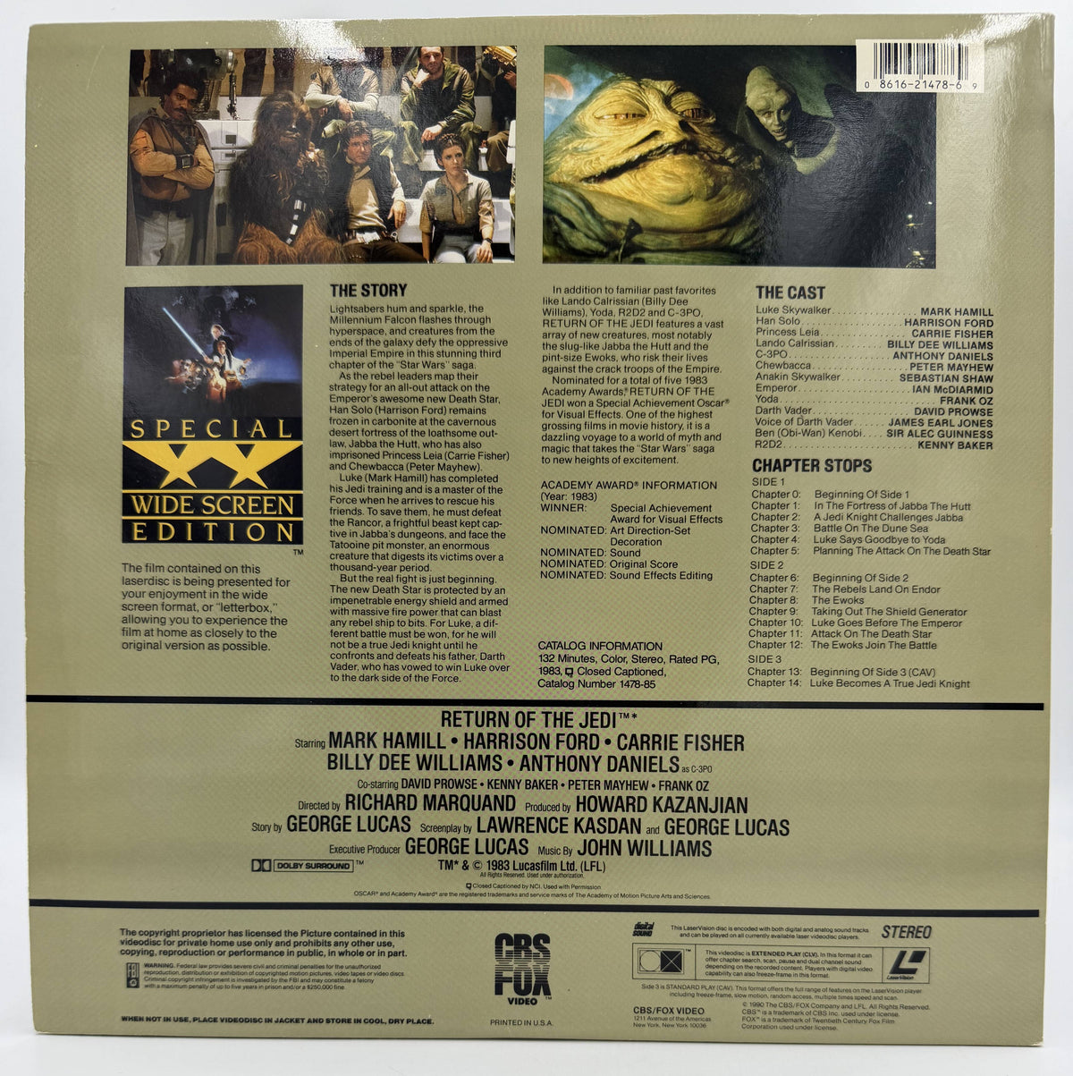Star Wars: Return Of The Jedi (1983 / 1992) Special Wide Screen Edition – LaserDisc - EX